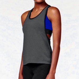 Nike Women's 2-in-1 Pro Inside Loose Tank Top Small Blue and Greay
